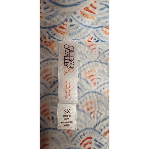 Gilligan & O'Malley Short Sleeve Sleepwear Pajama Pants Set Size 3X Blue/Red - Picture 10 of 10